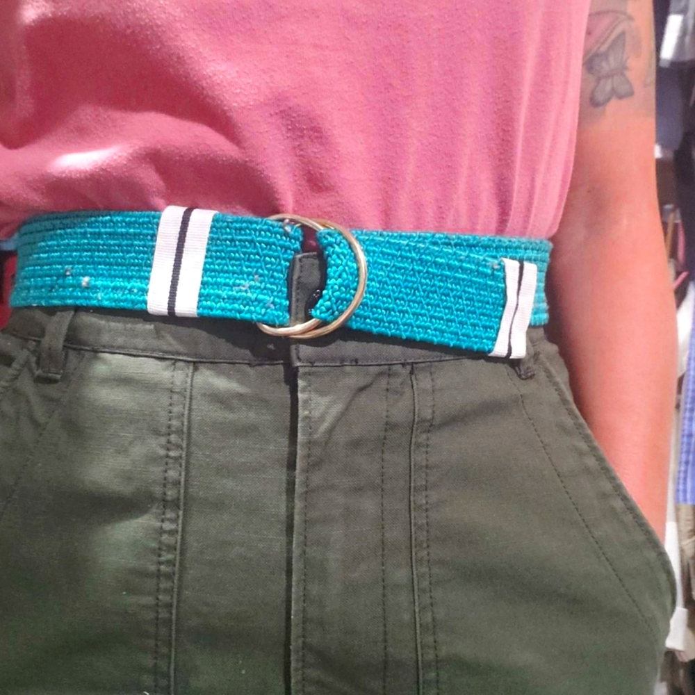 Vintage 90s stretch webbing  ring belt